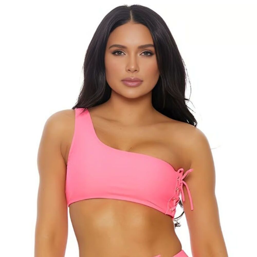Forplay Hot Pink Tied up Bikini Top Size Medium